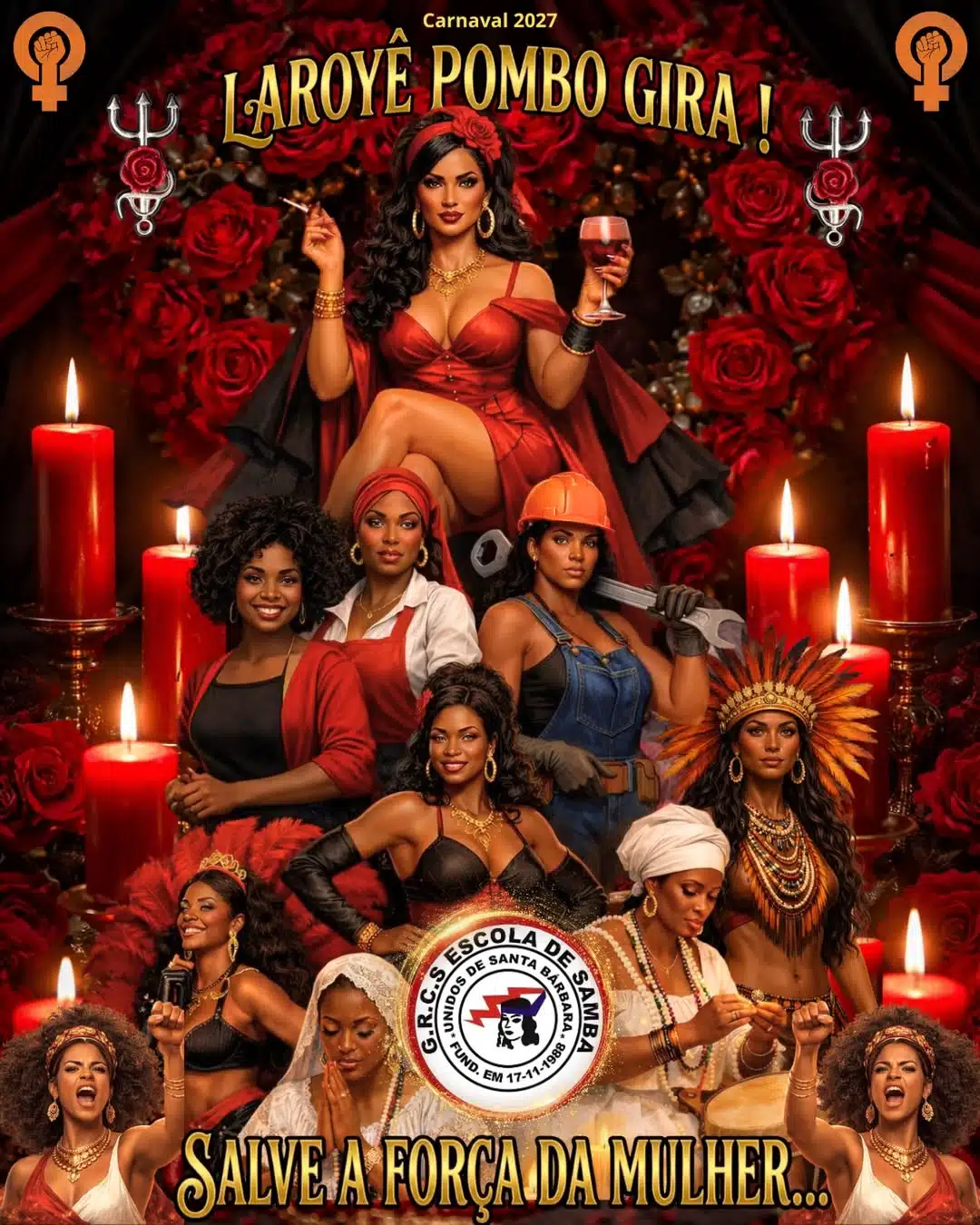 Cartaz do enredo 2027 — Unidos de Santa Bárbara